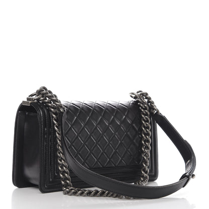 Chanel Lambskin Quilted Medium Boy Flap Black 3 of 12