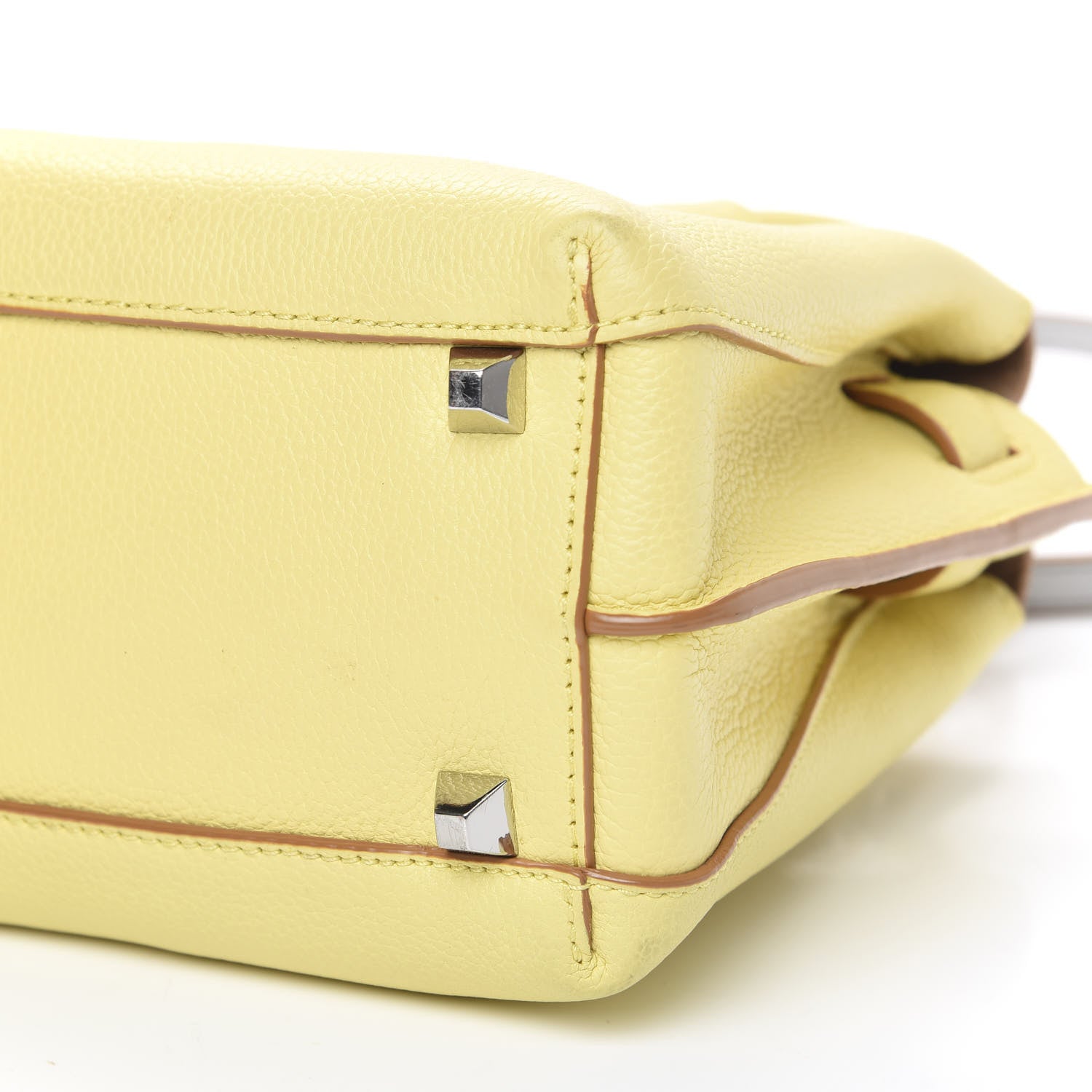 MCM Grained Calfskin Mini Milla Tote Custard Yellow 11 of 11