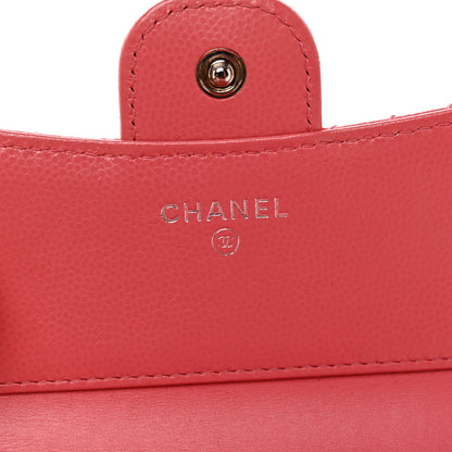 Chanel Caviar Chevron Quilted Compact Flap Wallet Pink 6 of 9