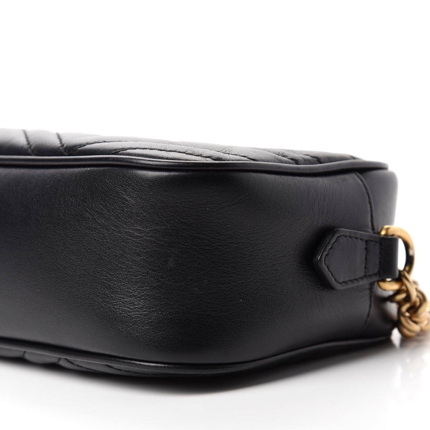Calfskin Matelasse Small GG Marmont Chain Shoulder Bag Black