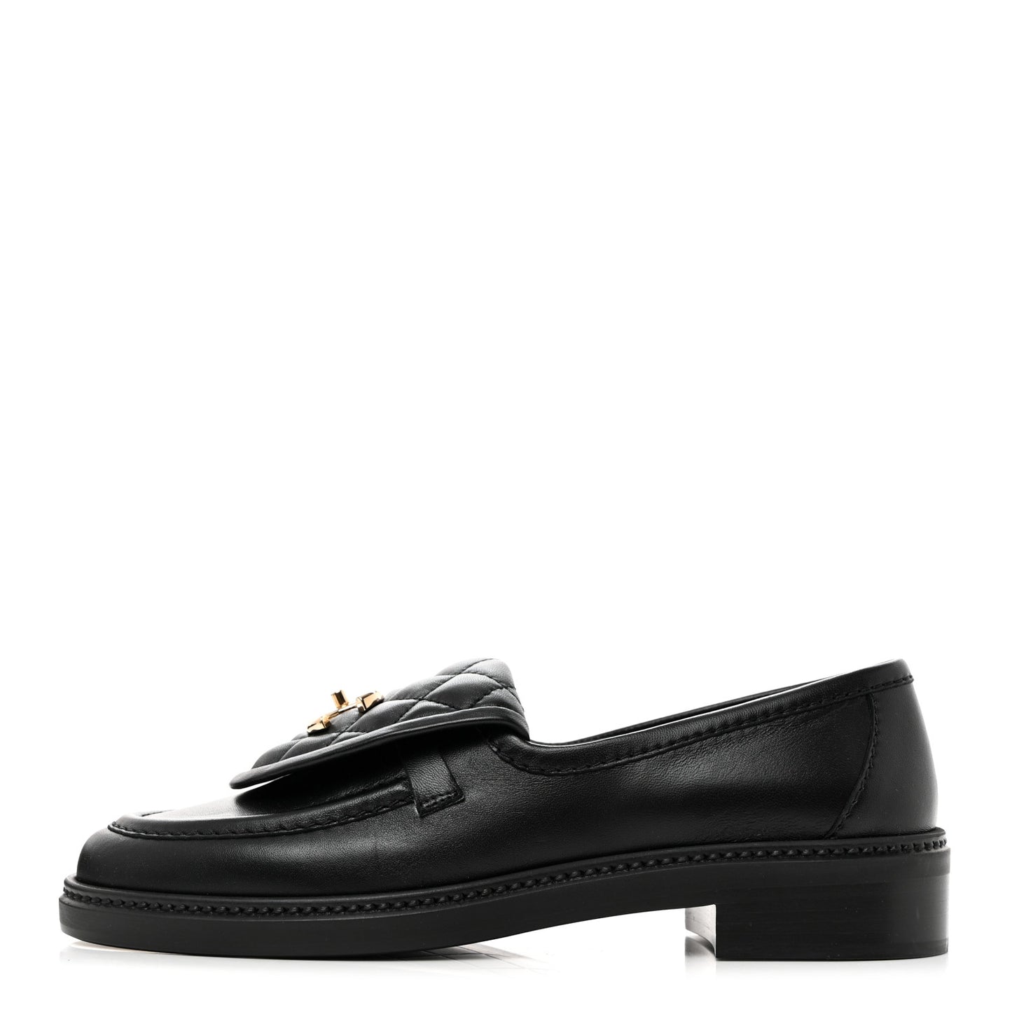 Lambskin Quilted CC Turnlock Loafers 37.5 Black