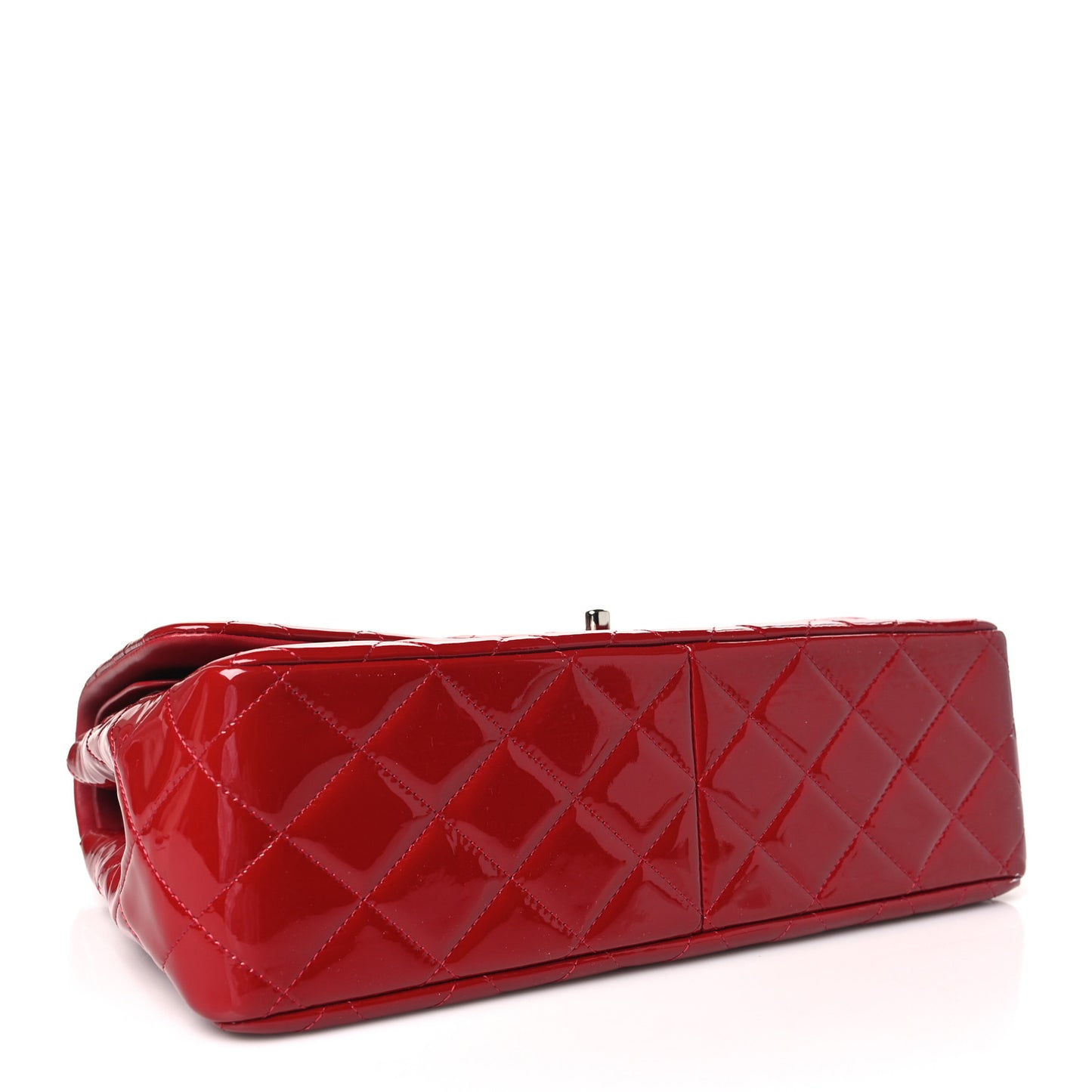 Patent Quilted Jumbo Double Flap Red