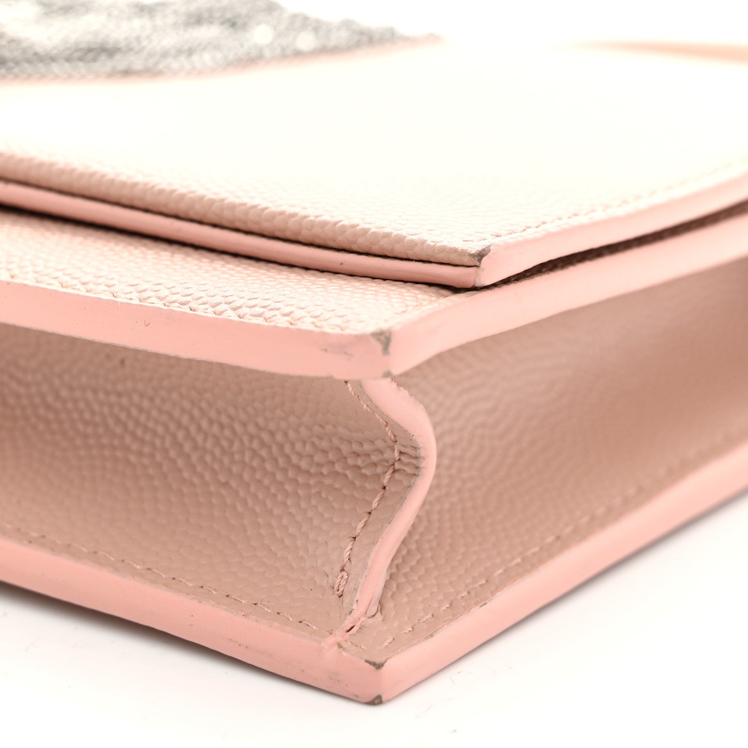 Saint Laurent Grain De Poudre Classic Monogram Kate Tassel Chain Wallet Pale Pink 9 of 10