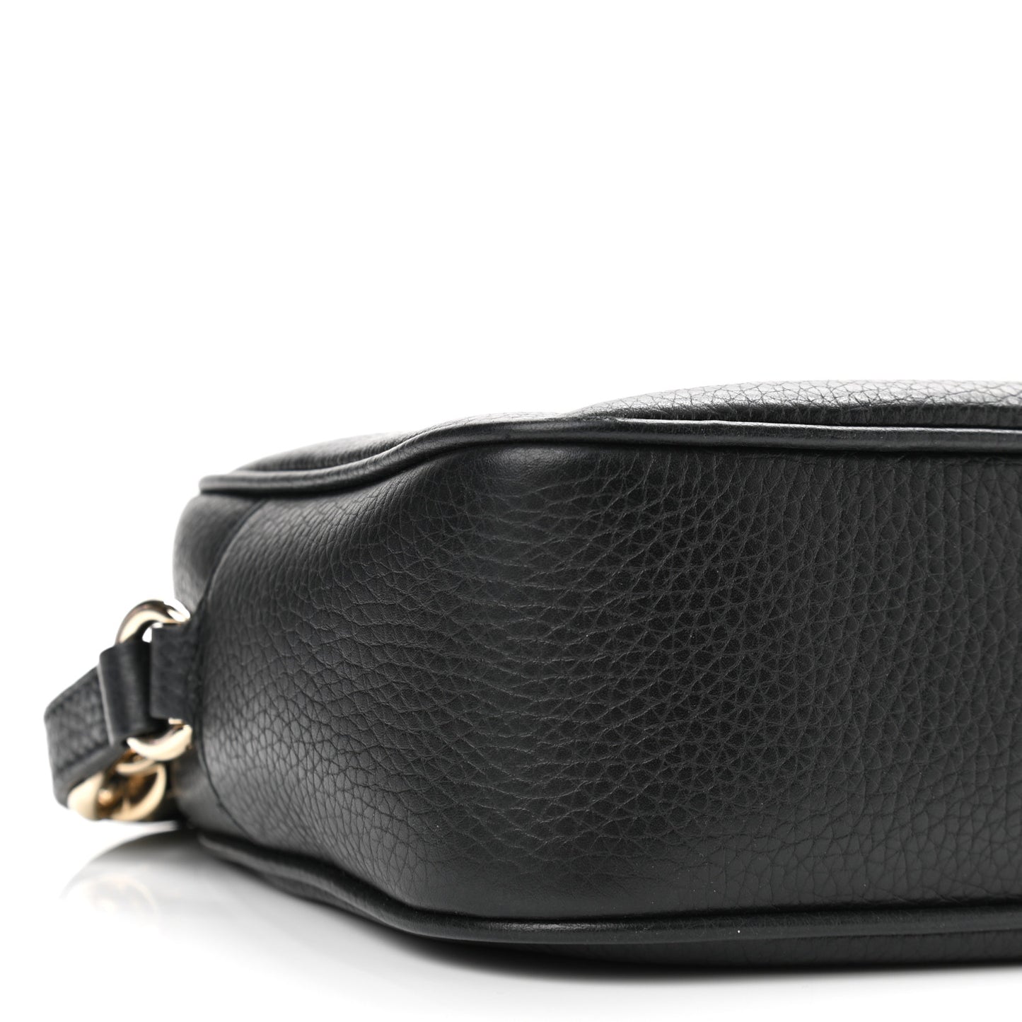 Pebbled Calfskin Small Soho Disco Bag Black
