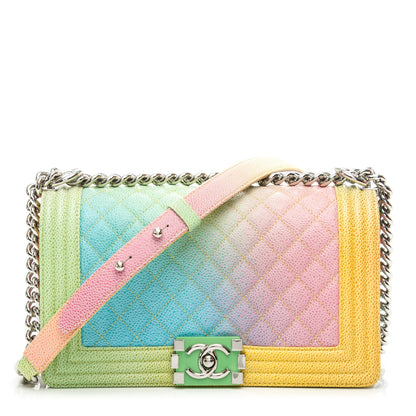 Chanel Caviar Quilted Medium Cuba Rainbow Boy Flap Multicolor 1 of 8