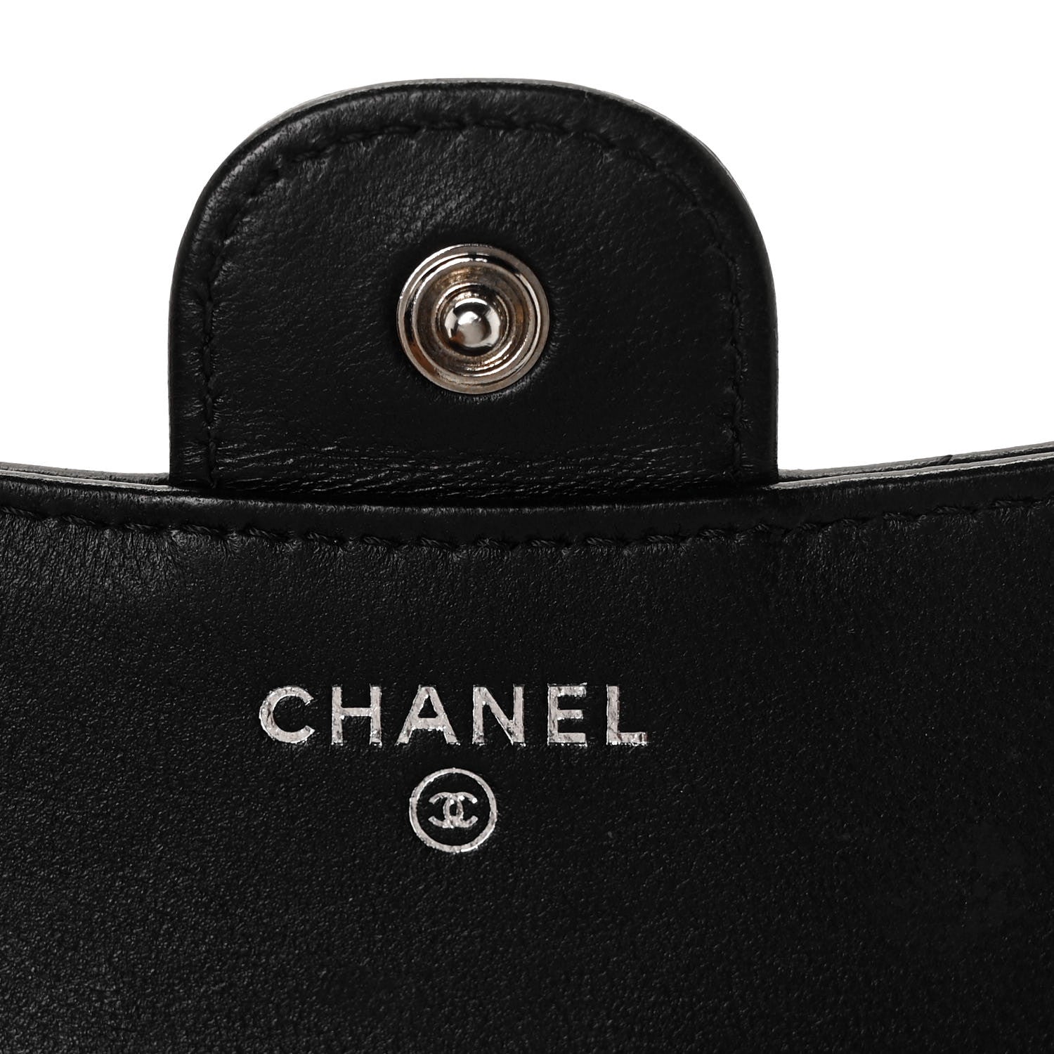 Chanel Lambskin Quilted Small Compact Wallet Black 6 of 12