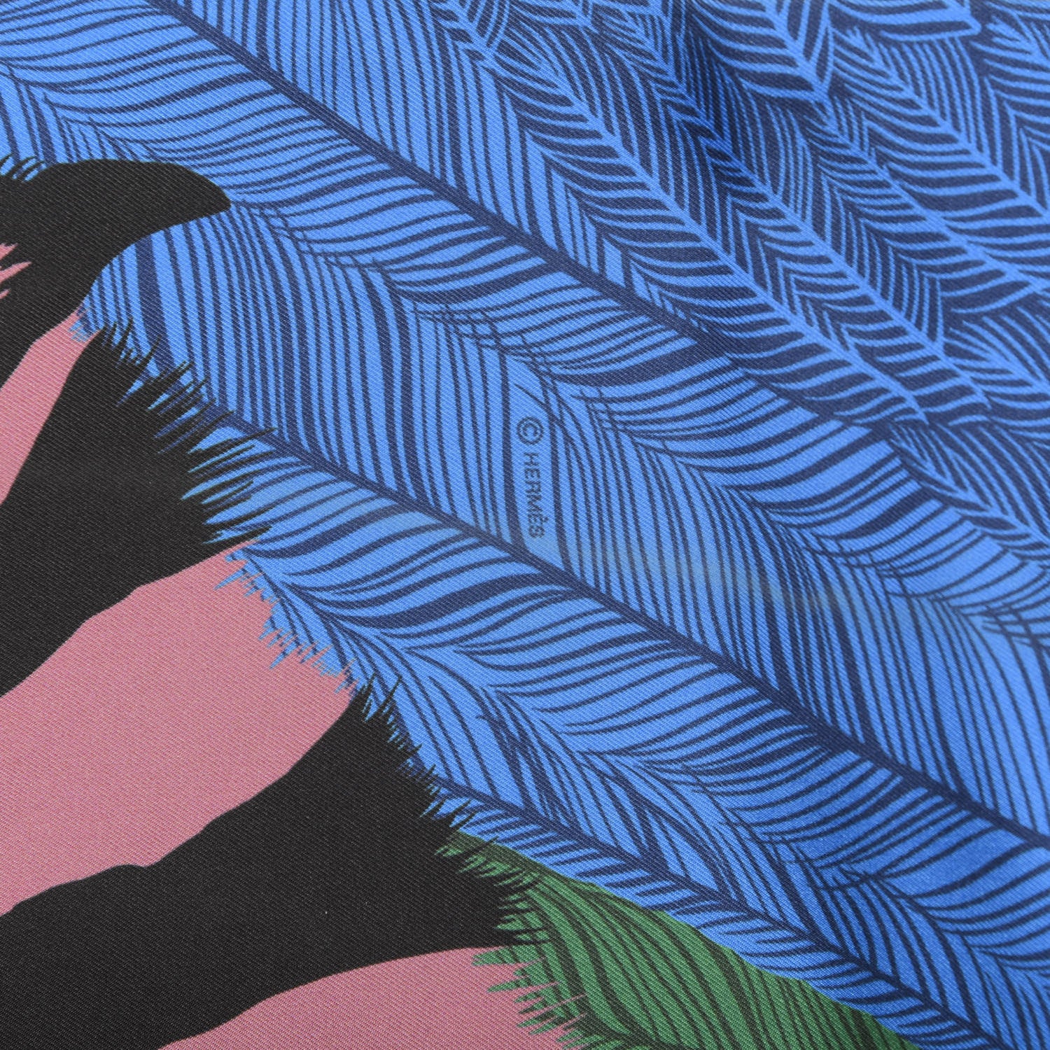 Hermes Silk Zebra Pegasus Maxi Twilly 3 of 3