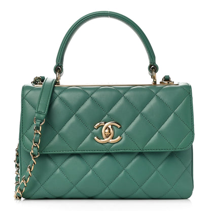 Chanel Lambskin Quilted Small Trendy CC Flap Dual Handle Bag Light Green 1 of 10