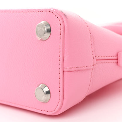 Balenciaga Signature Grained Calfskin Logo XXS Ville Top Handle Bag Rose Bubblegum Black 12 of 13