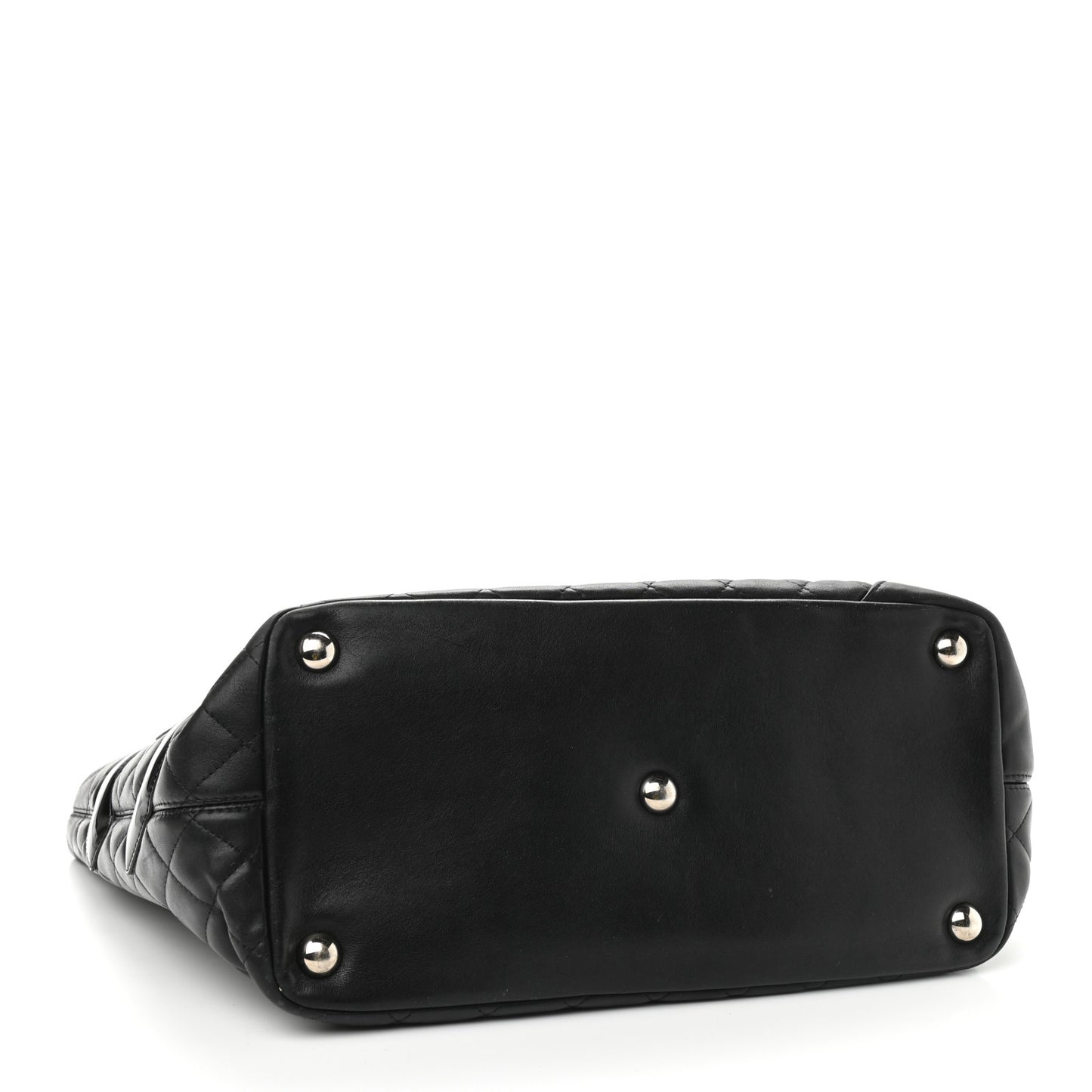 Calfskin Quilted Large Cambon Tote Black