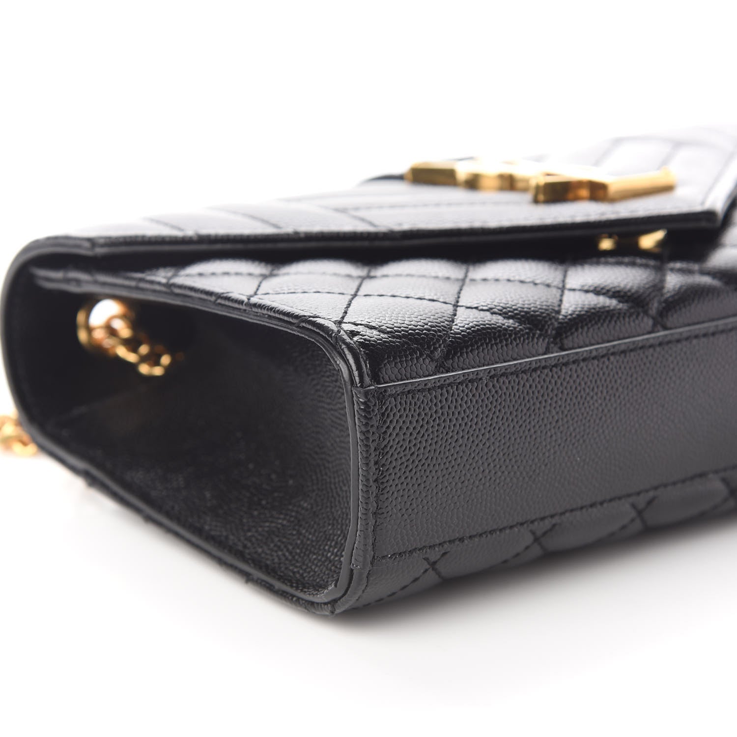 Saint Laurent Grain De Poudre Textured Mixed Matelasse Triquilt Small Monogram Satchel Black 7 of 9
