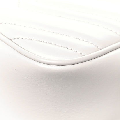 Gucci Calfskin Matelasse Small GG Marmont Chain Shoulder Bag White 12 of 13