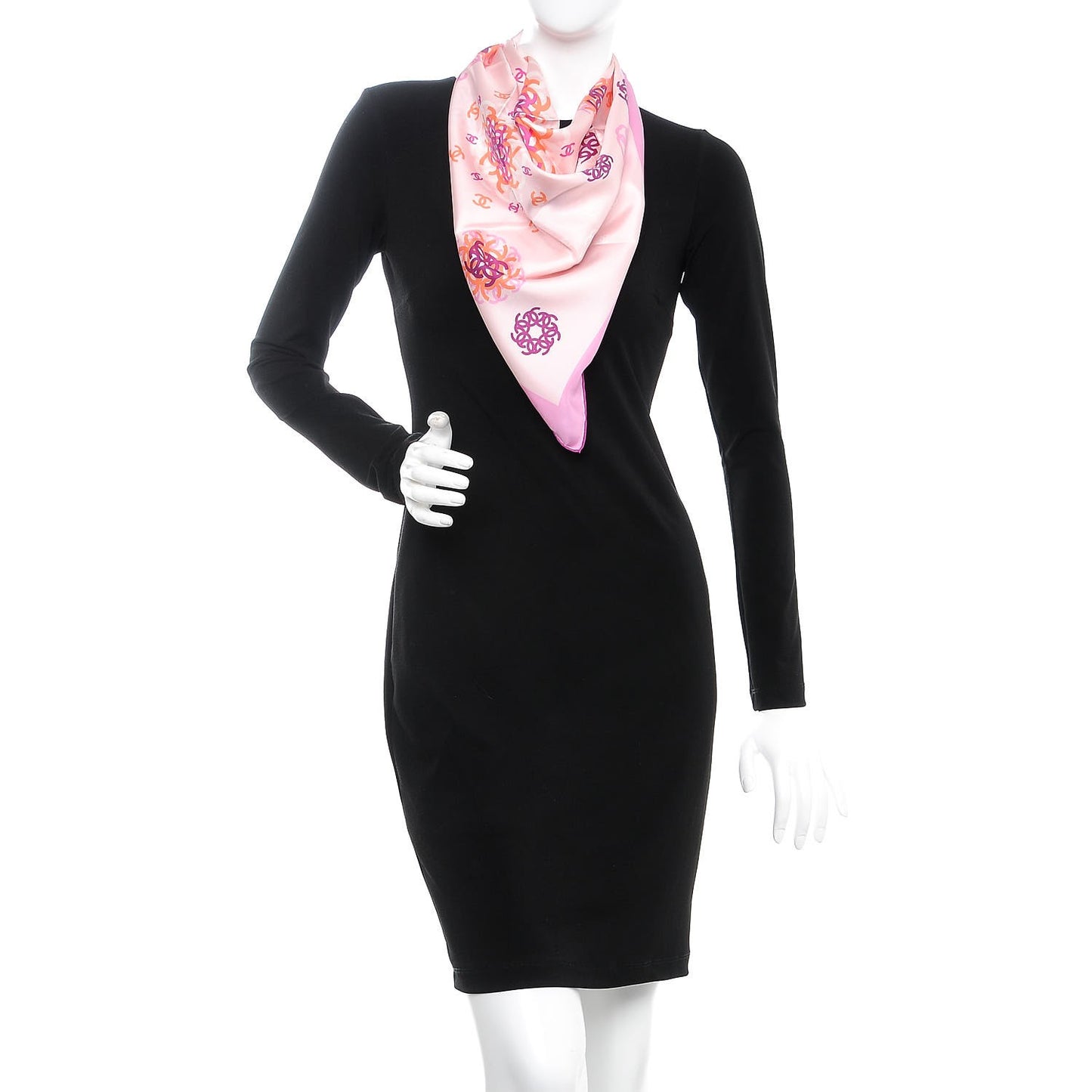 Silk CC Square Scarf Poudre Rose