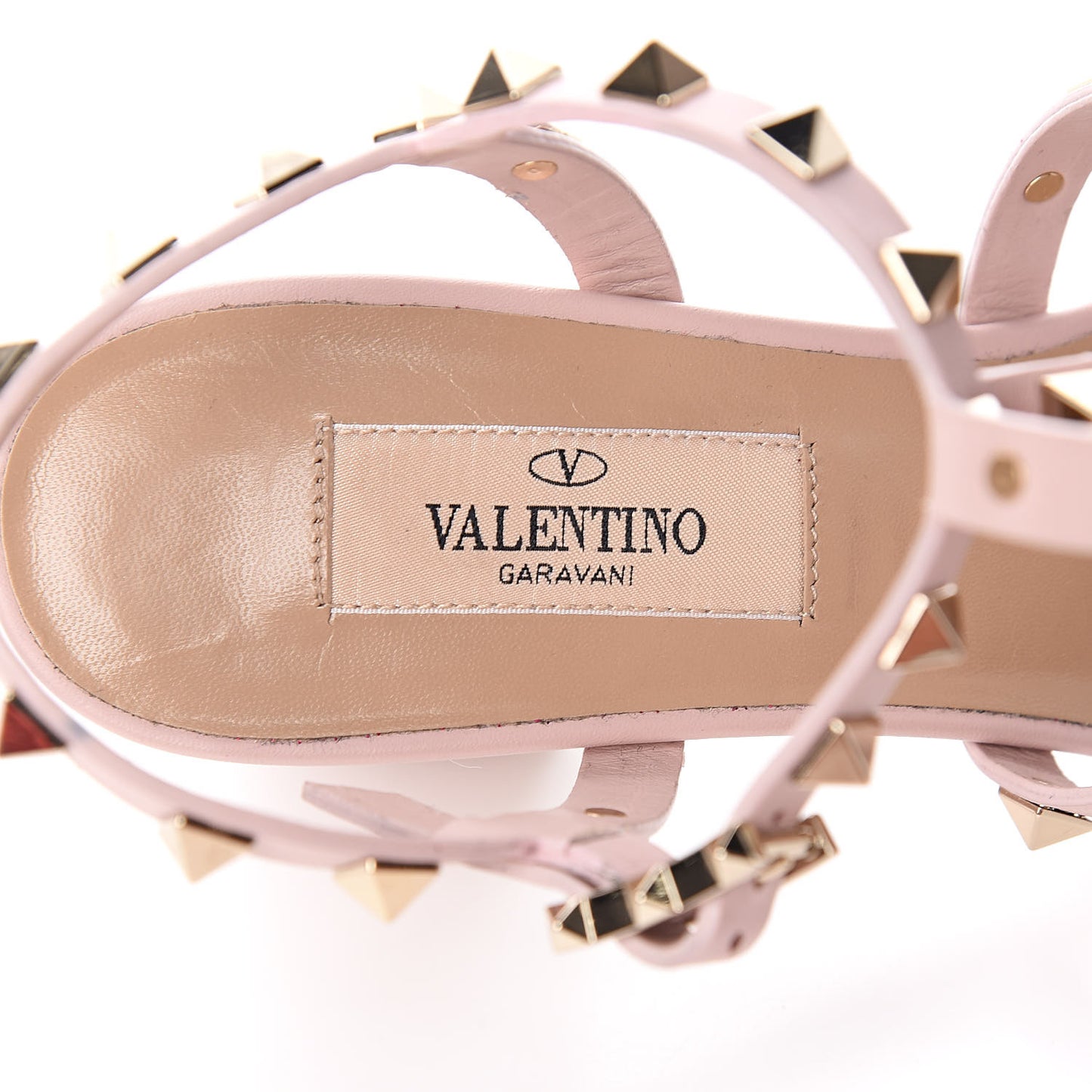 Calfskin Rockstud 60mm City Sandals 35.5 Water Rose