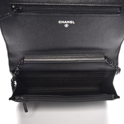 Chanel Caviar Quilted Boy Wallet On Chain WOC So Black 5 of 10