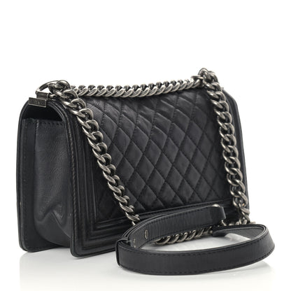 Chanel Calfskin Quilted Metal Embellished Paris Dallas Medium Boy Flap Black 3 of 13