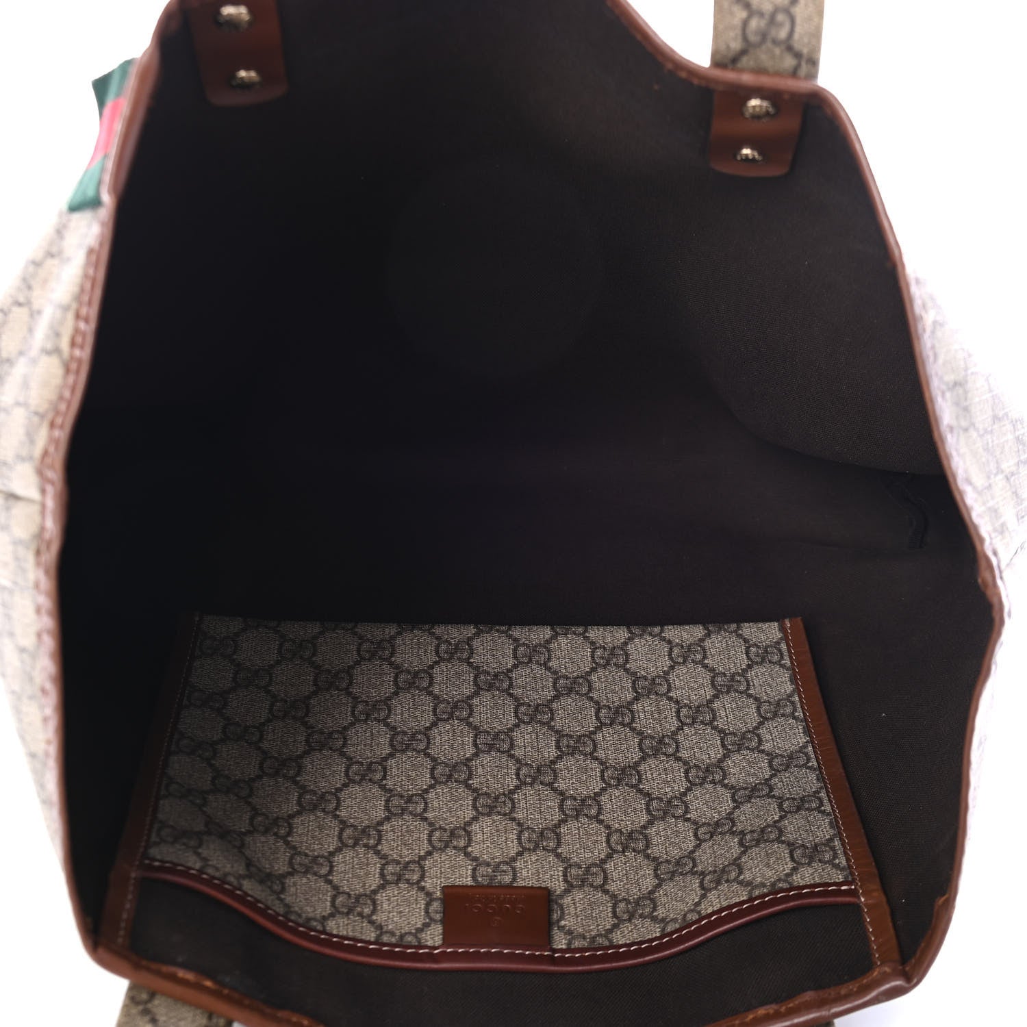 Gucci GG Plus Monogram Medium Signature Web Loop Tote Brown 4 of 5