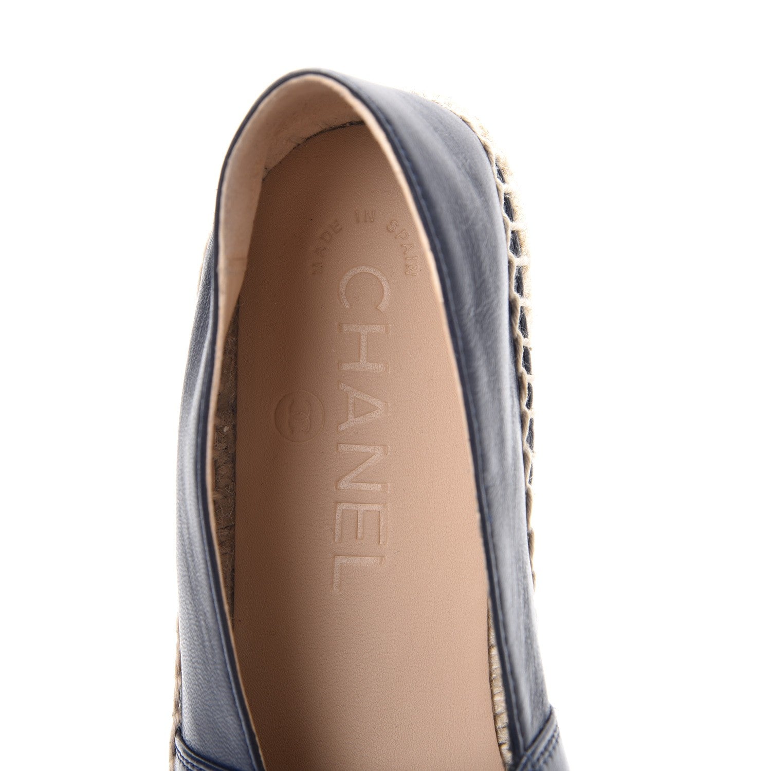 Chanel Lambskin CC Espadrilles 36 Navy Black 8 of 10