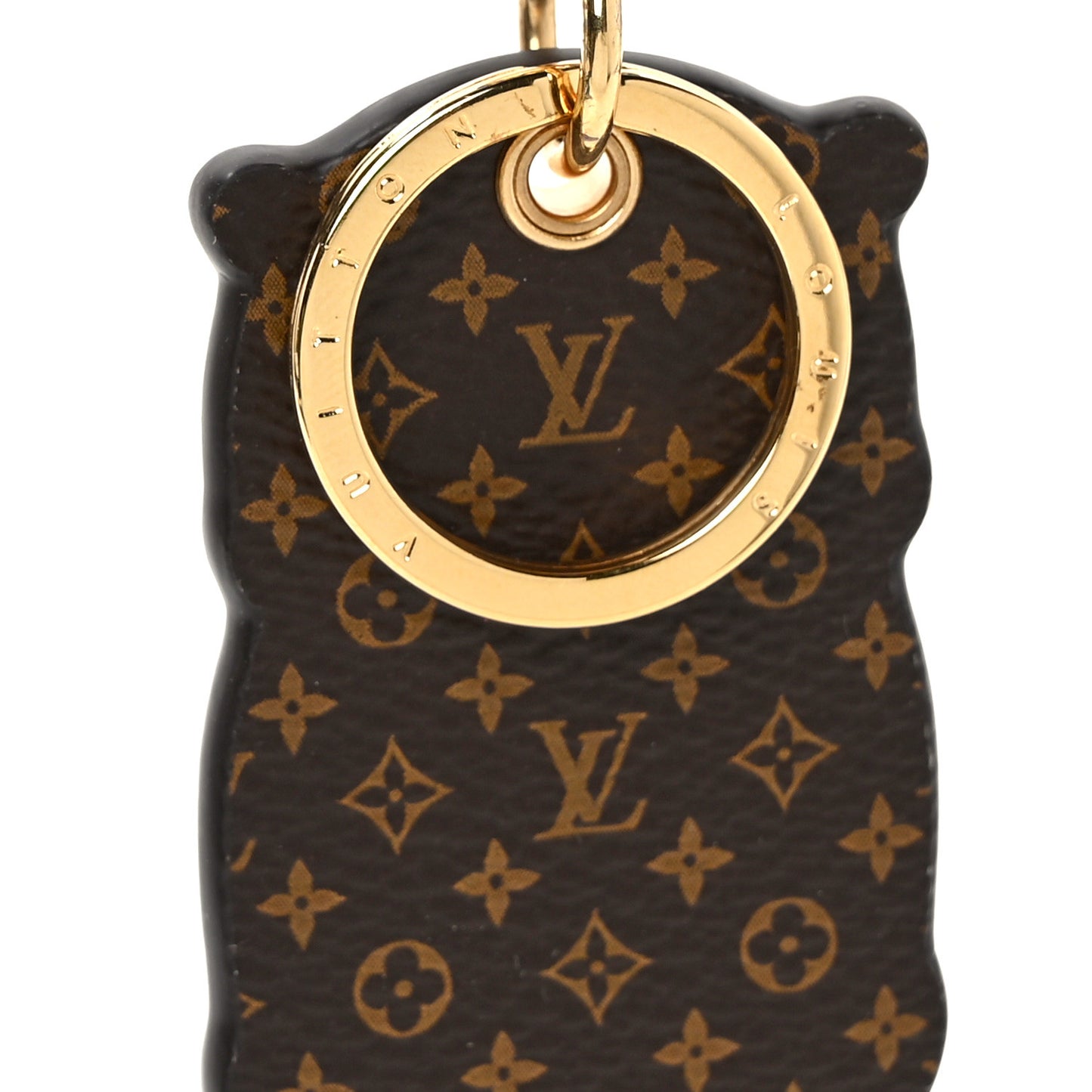 Calfskin Monogram LV Animals Otter Bag Charm Key Holder Pink