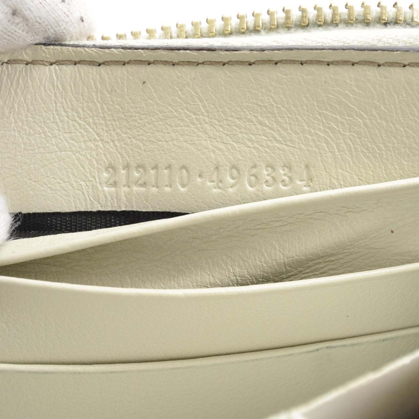 Guccissima GG Pierce Zip Around Wallet White