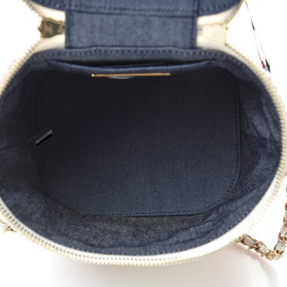 Chanel Tweed Lambskin Timeless Vanity Cosmetic Case White 5 of 10