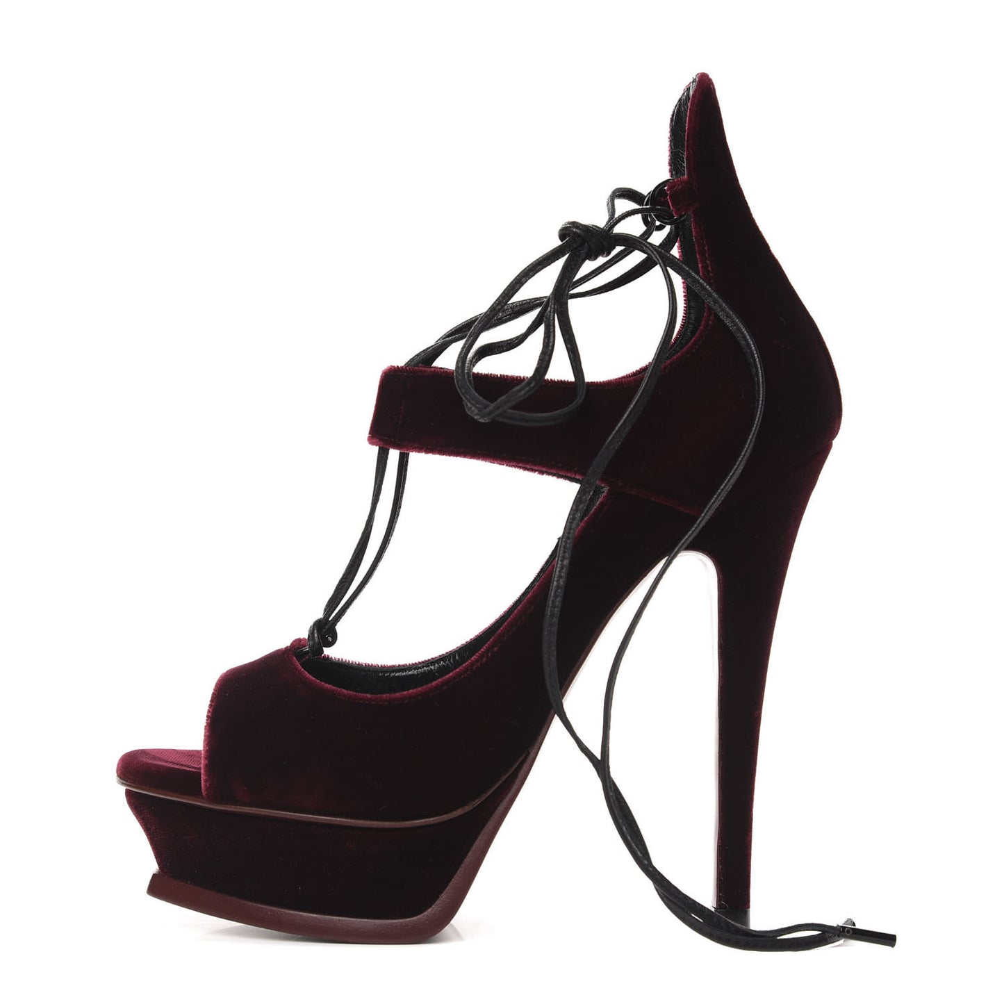 Velluto Master Lace Up Tribute 105 Platform Sandals 36.5 Burgundy