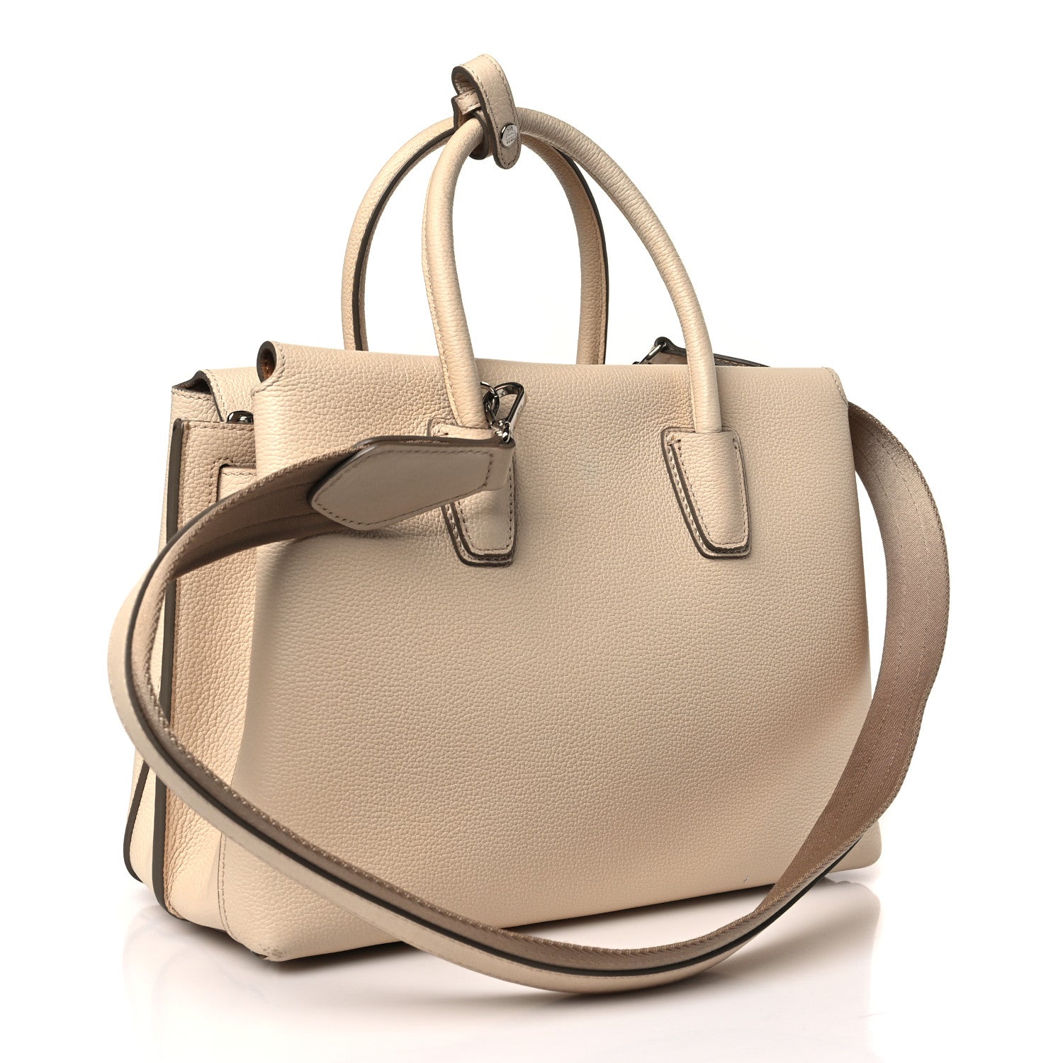 MCM Grained Calfskin Medium Milla Tote Natural 3 of 9
