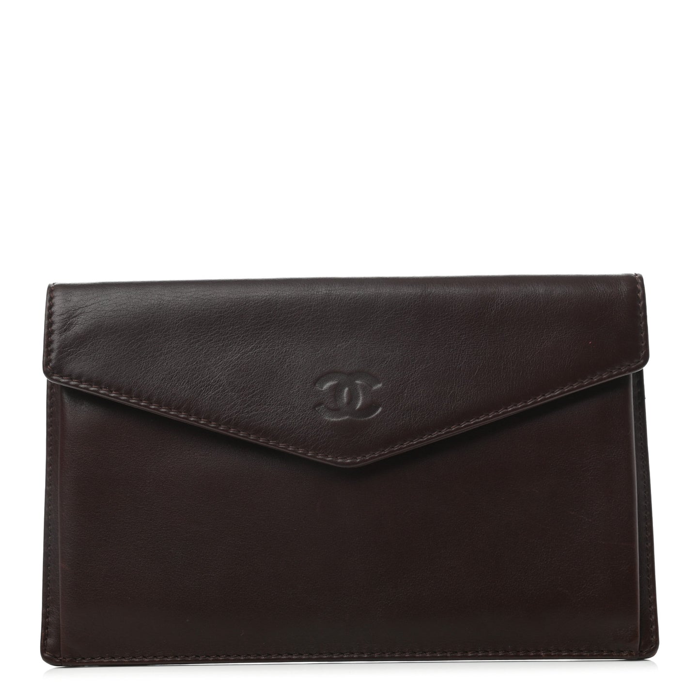 Lambskin CC Clutch Wallet Brown