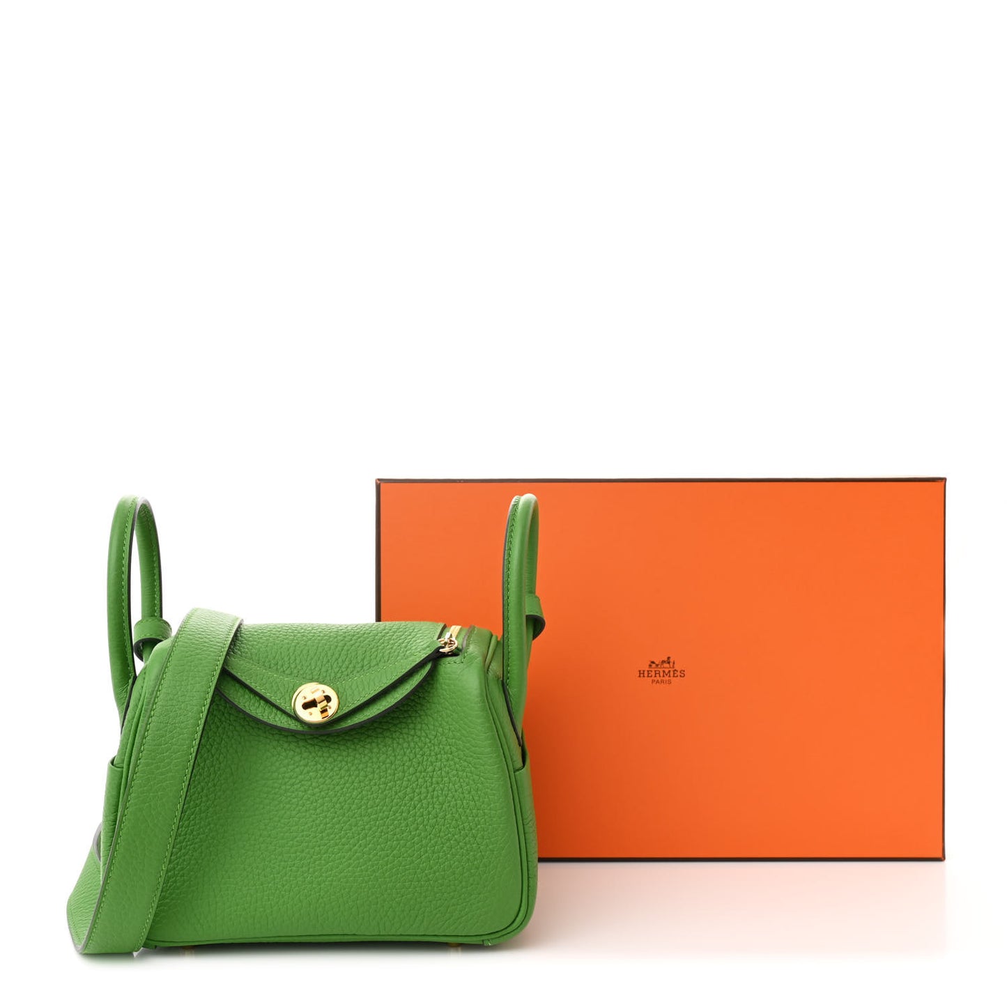 Taurillon Clemence Mini Lindy 20 Vert Yucca