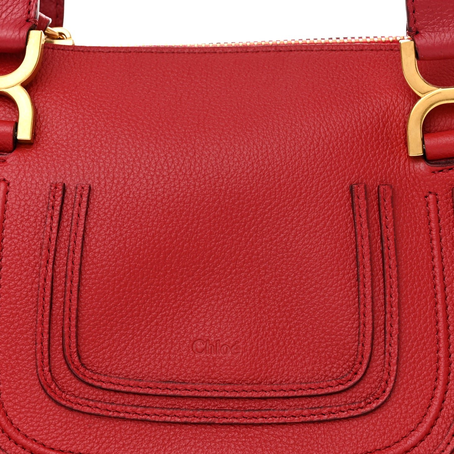 Calfskin Small Marcie Satchel Dahlia Red