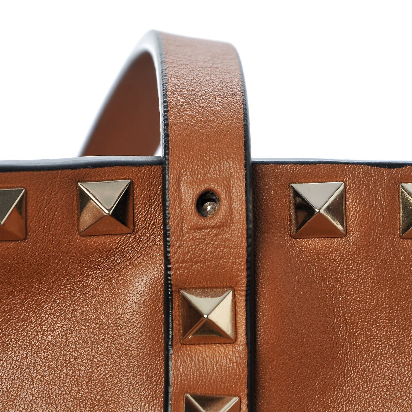 Vitello Large Rockstud Crossbody Tote Light Cuir