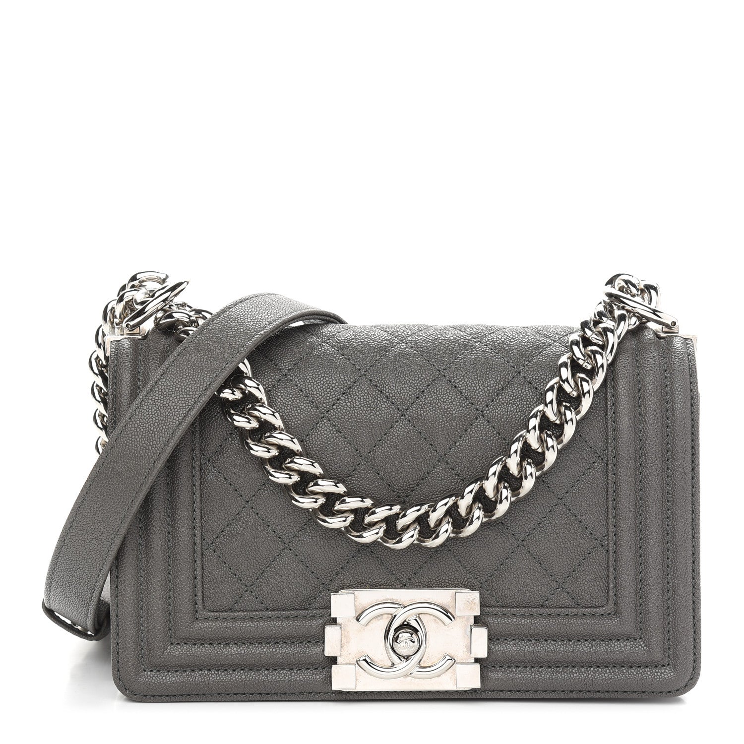 Chanel Caviar Quilted Small Boy Flap Grey 1 of 9