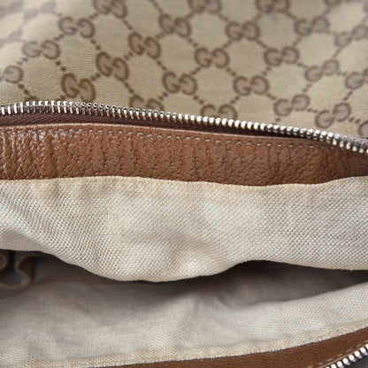 Gucci Monogram Textured Calfskin Large Bree Hobo Beige Ebony Nocciola 10 of 18