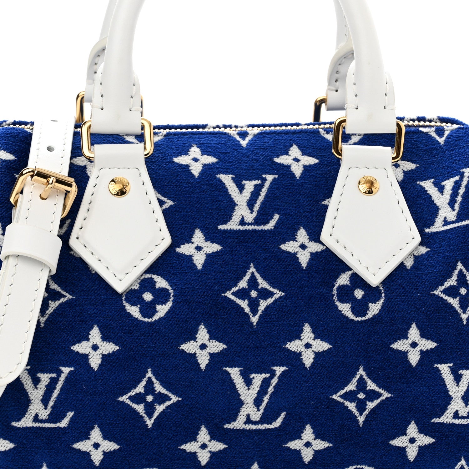 Louis Vuitton Jacquard Velvet Monogram LV Match Speedy Bandouliere 20 Blue 7 of 9