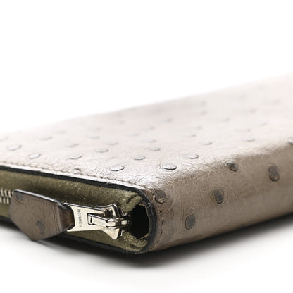 Hermes Ostrich Azap Wallet Gris Tourterelle 9 of 13