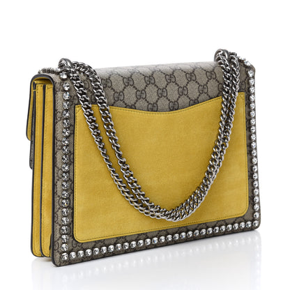 Gucci GG Supreme Monogram Crystal Bow Embroidered Medium Dionysus Shoulder Bag Yellow 3 of 10