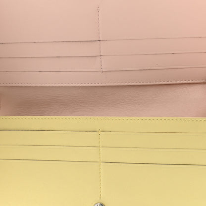 Christian Dior Lambskin Cannage Lady Dior Wallet Organizer Blue Pink Yellow 5 of 14