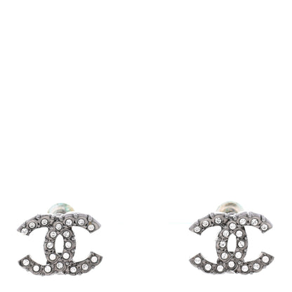 Chanel Crystal CC Earrings Silver 1 of 5