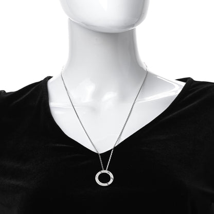 Cartier 18K White Gold Diamond LOVE Paved Necklace 2 of 7