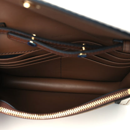 Burberry Grained Calfskin House Check Tartan Mix Hampshire Wallet On Chain Tan 5 of 10