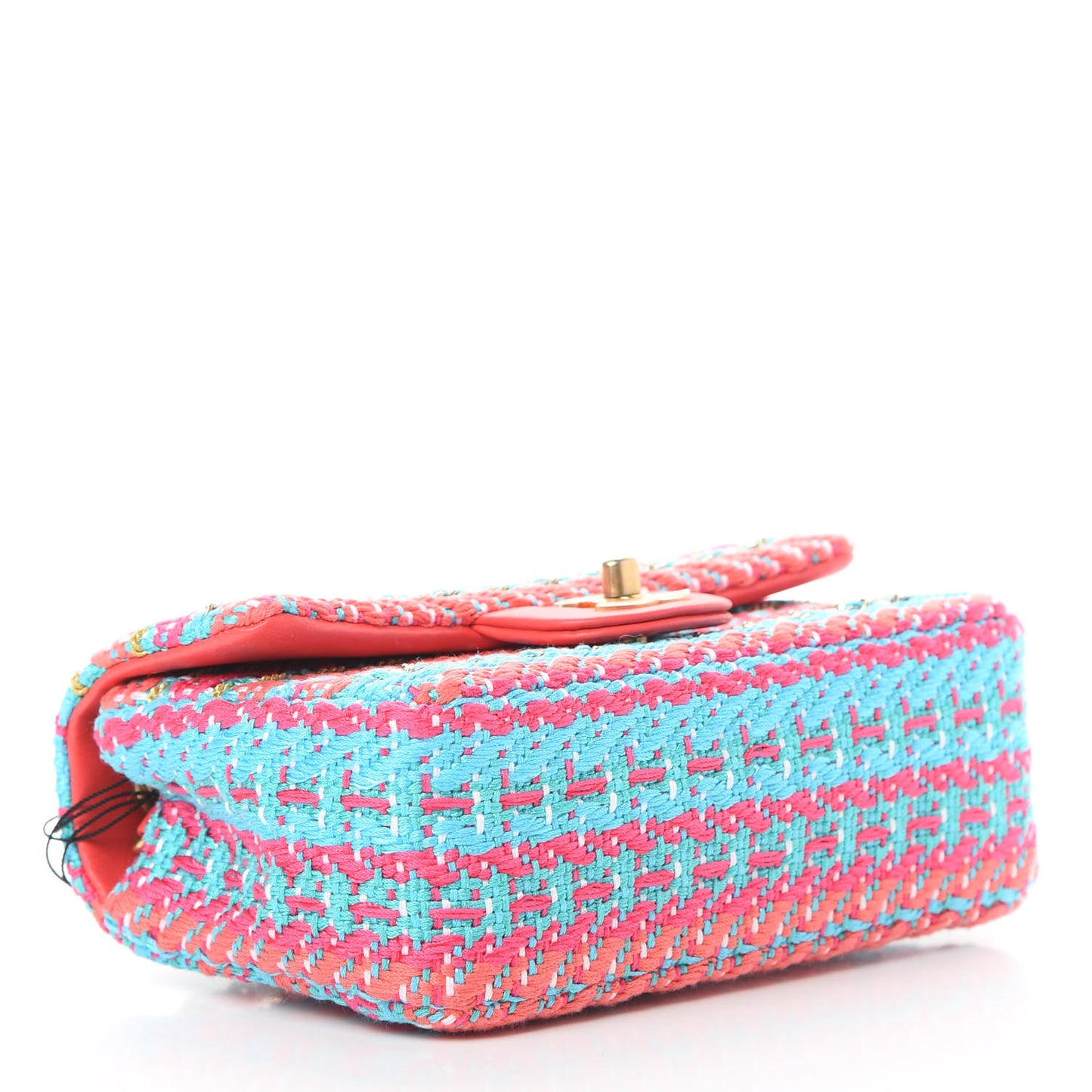 Cotton Mixed Fibers Woven Mini Rectangular Flap Red Fuchsia Blue
