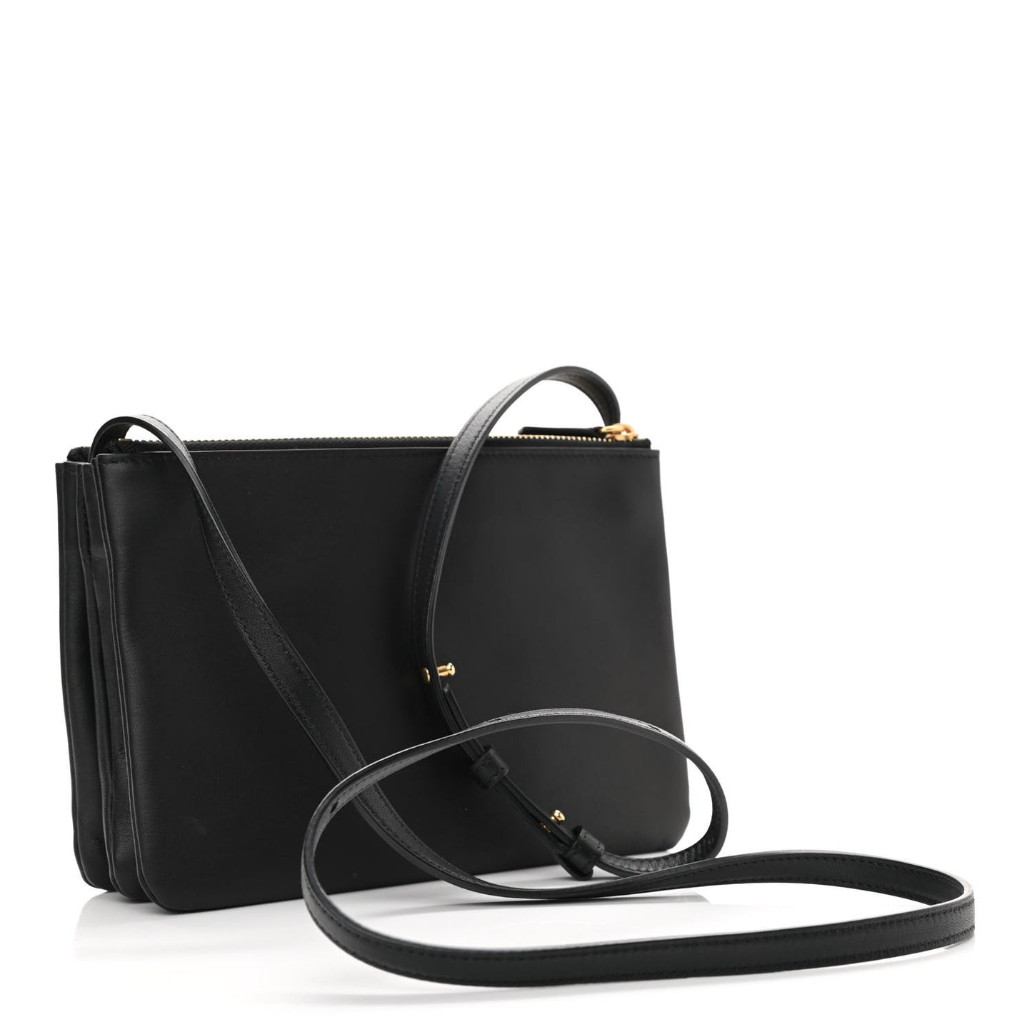 Lambskin Small Trio Crossbody Bag Black