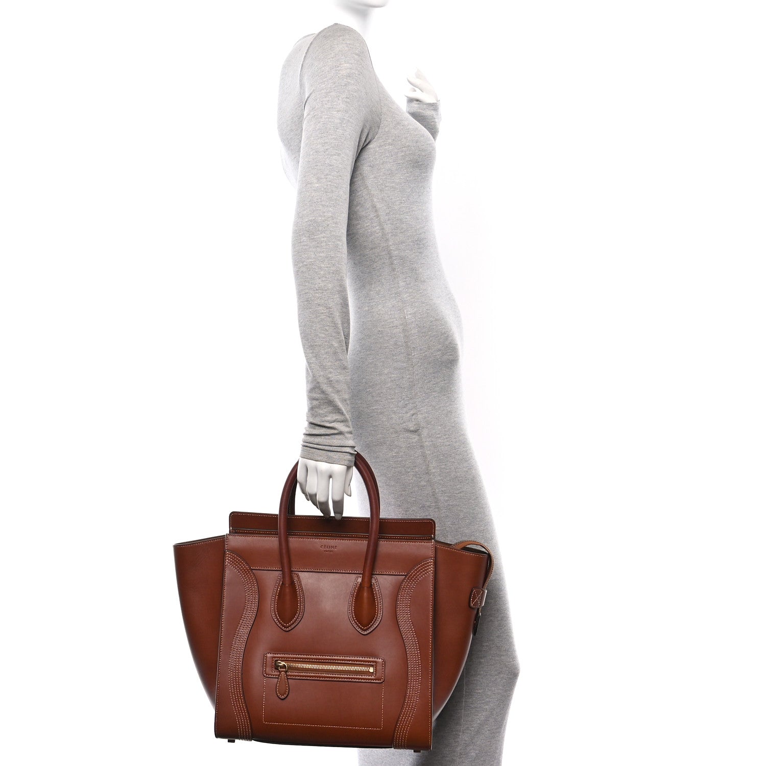 Celine Baby Calfskin Mini Luggage Havana 2 of 10