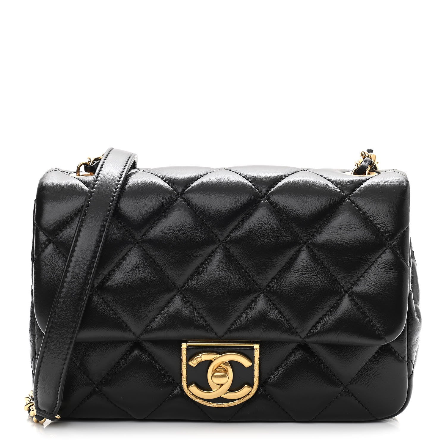 Chanel Lambskin Quilted Mini Flap Black 1 of 10