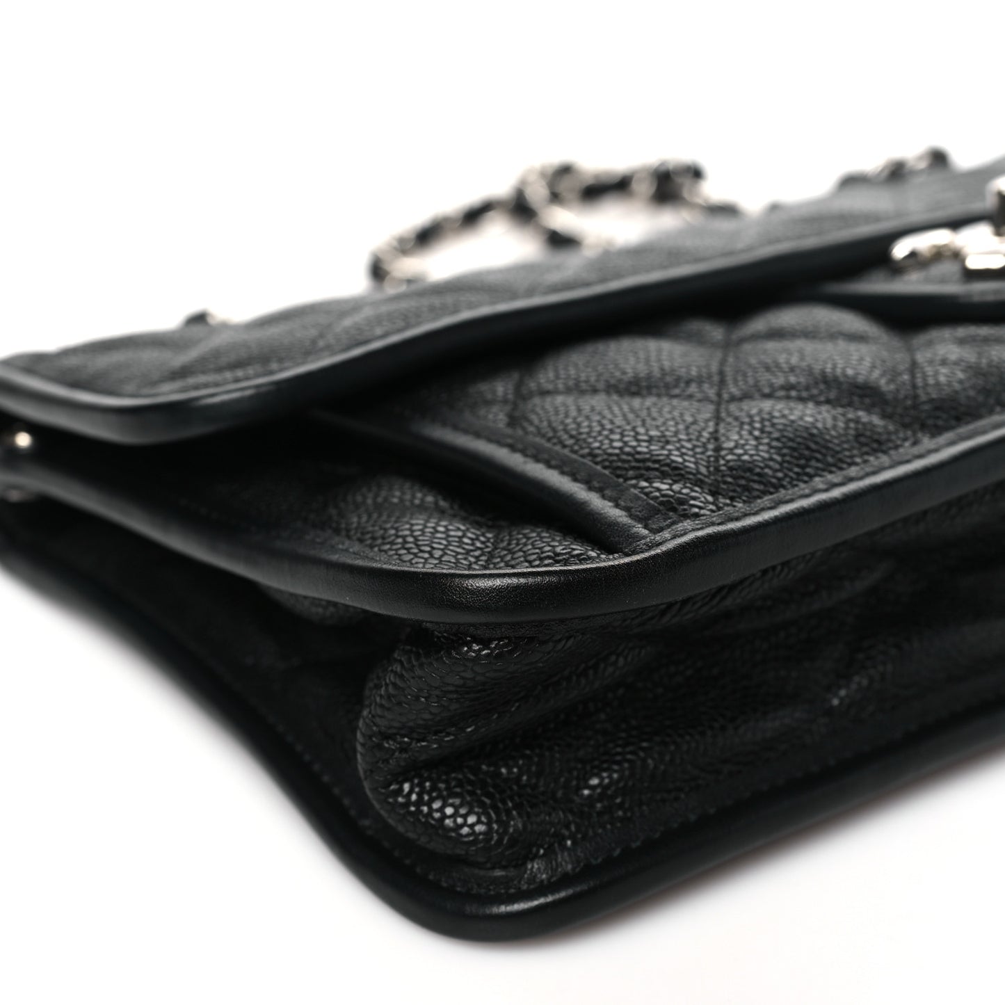 Caviar Quilted Medium French Riviera Flap Black