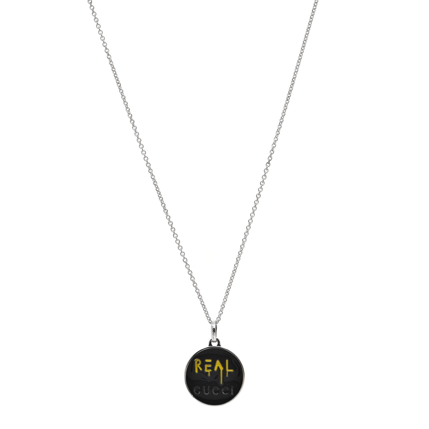 Gucci Sterling Silver Enamel Ghost Real Pendant Necklace 1 of 5
