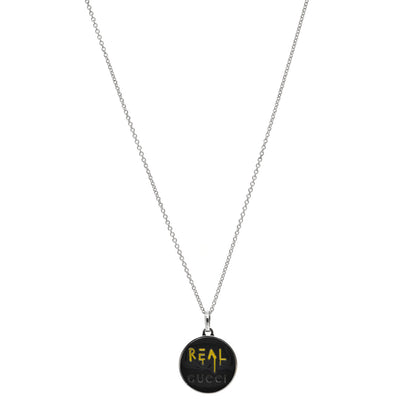 Gucci Sterling Silver Enamel Ghost Real Pendant Necklace 1 of 5