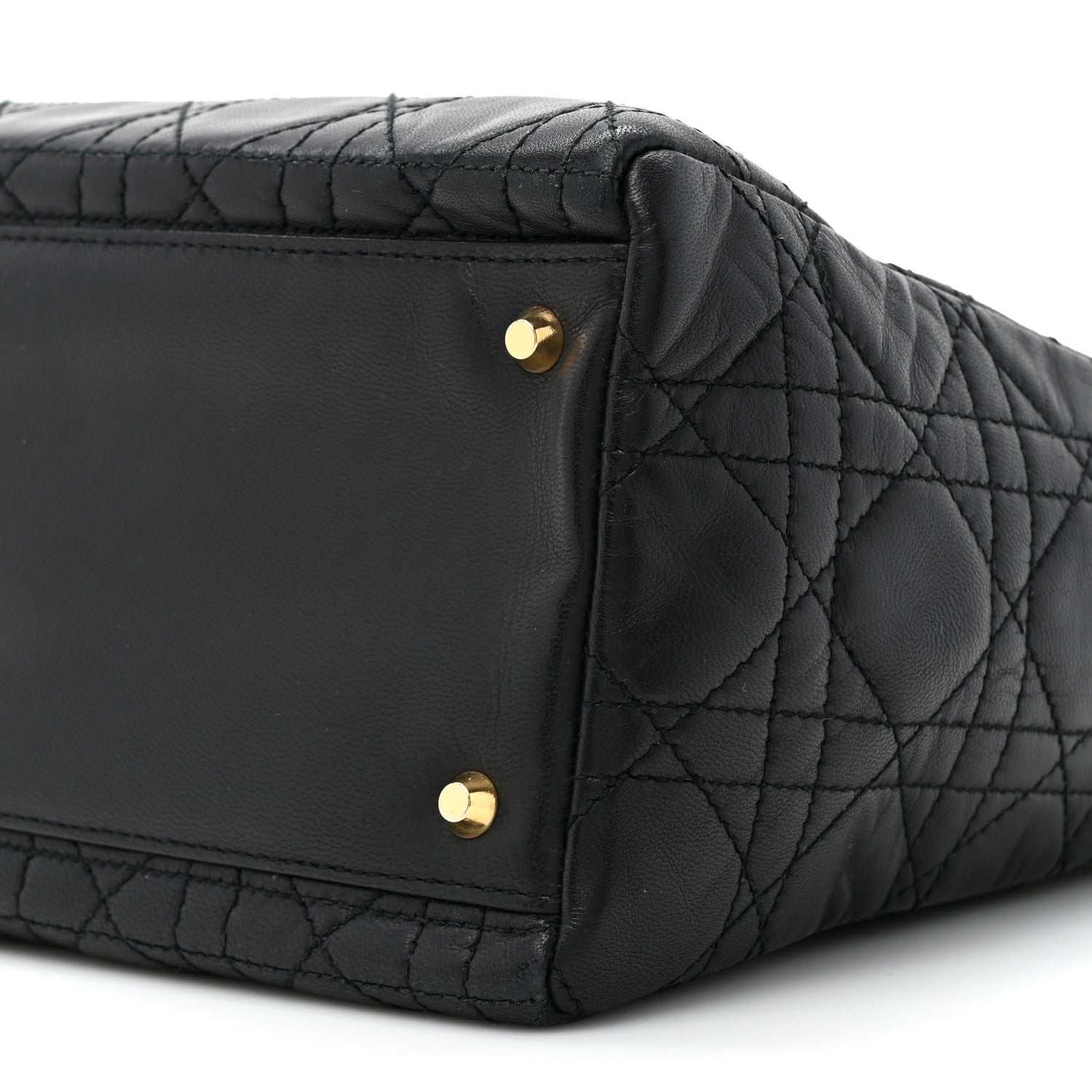 Christian Dior Lambskin Cannage Medium Lady Dior Black 9 of 16