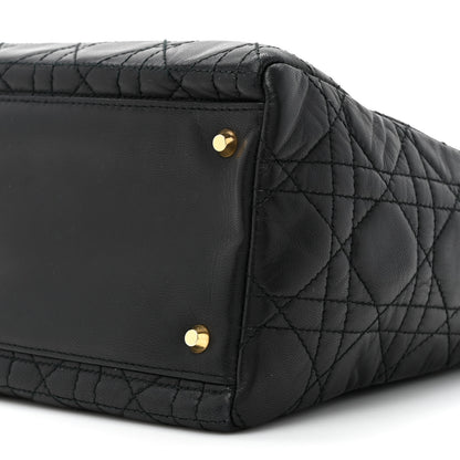 Christian Dior Lambskin Cannage Medium Lady Dior Black 9 of 16