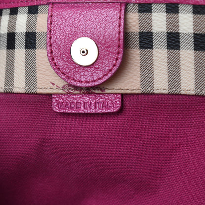 Burberry Haymarket Check Small Canterbury Tote Magenta 7 of 11